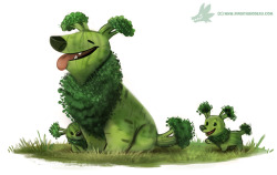 cryptid-creations:  Daily Paint #1234. Broccollie by Cryptid-Creations