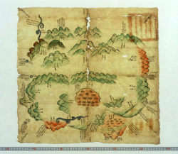 ninewhitebanners:  Two Mongolian manuscript maps, with zoomed-in