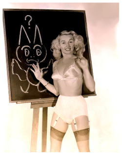 burleskateer: Dixie Evans      aka. “The Marilyn Monroe Of Burlesque”.. From a very early Nudie-Cutie photo set.. 