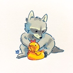 kookeybird:raccoon and ducky