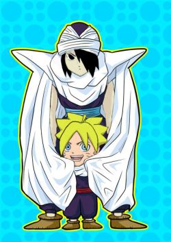 tessa-sama:  Master and Student  Boruto as Son-Gohan and Sasuke