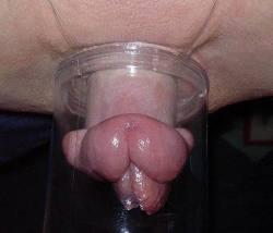 Pumped pussy, interesting result in unusual tube.
