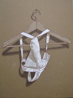 Terry Furry, Hanging Jock, 2008   Gesso, Acrylic, Ink on Brown