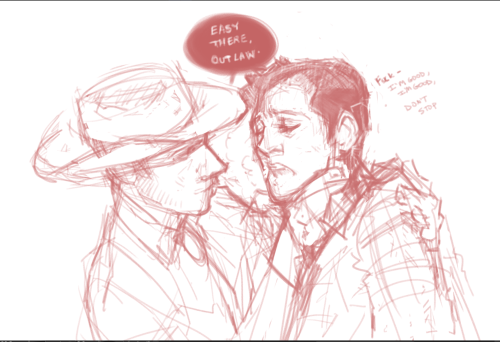 perpetuallycaffeinated:  bonus sketch: Cas checking in during