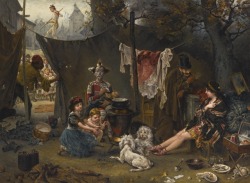 oldpaintings:Behind the Scenes by Ludwig Knaus (German, 1829–1910)
