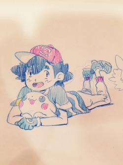 dogjpeg: More wobbly round Ash & Pikachu doodles