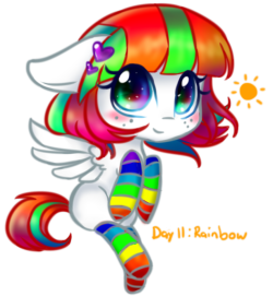 askfillyblossomforth:  Day 11: Rainbow (This is October 11th’s