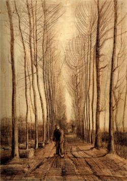 vincentvangogh-art:  Avenue of Poplars, 1884 Vincent van Gogh