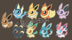 aeritus-art:  Eevee-volutions :)By Aeritus 