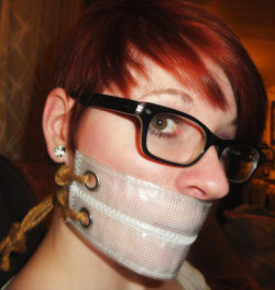 gagged4life:  silent-tight-and-still:  new gag mesh plastic by