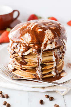 verticalfood:  Cappuccino Pancakes   Omg