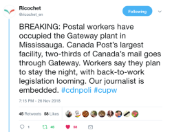 allthecanadianpolitics:  Canada Post Workers and allies are blockading