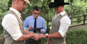 gayteenhipster:Alastair and Zach Get Hitched - Youtubers Zach Garcia and Alastair Patton had themselves a small cowboy wedding. Cute and congrats!