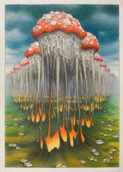 surrealismart:    Time of mushrooms  2011  Jacek Yerka  