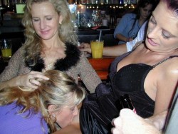 cunnilingusbliss:  happy hour  Look at the bartenders eyes. Lol