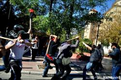 ghetto-boy1312:  Anarchists today in athens, clash with neo-nazis