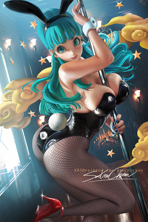 sakimichan:   Bunny Bulma pinup ;3 nsfw set psd,vid process,animation