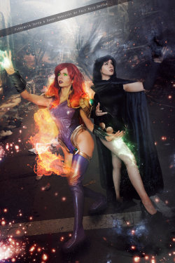 hotcosplaychicks:  Starfire and Raven - Teen Titans - DC Comics