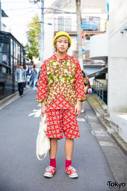 tokyo-fashion:  18-year-old Yuma on the street in Harajuku wearing