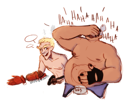 dove-draws:  i was like “i wanna draw roadhog laughing”