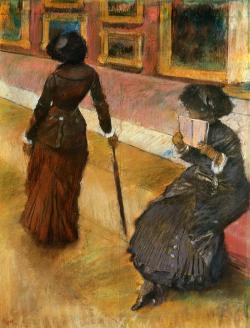 entrancefree:  E. Degas - Mary Cassatt at the Louvre, c.1880