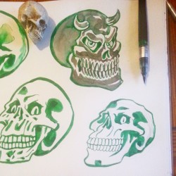 Just keep going. Skulls. #artistsontumblr #skull #mattbernson