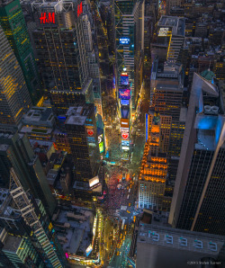 newyorkcityfeelings:  Times Square Manhattan. Aerial photography