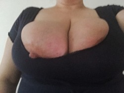 smushedbreasts:  Those huge breasts can’t fit in that tight
