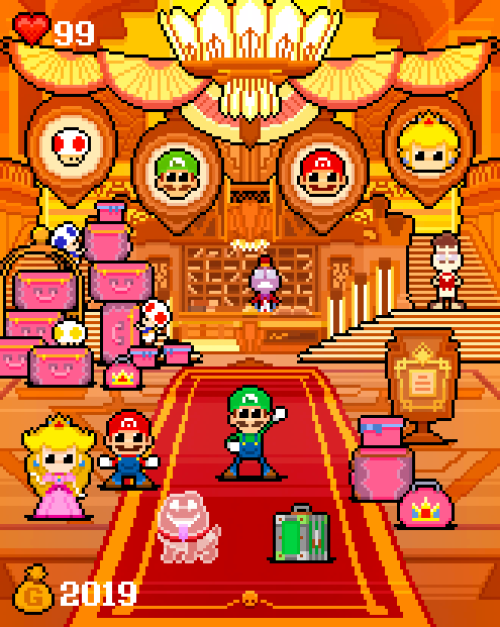 it8bit:  8-bit Luigi’s Mansion 3 - ‘Check-in’  Art by Manolo