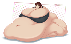 shubijubi:  Commish: Revy Weight Gain, Even Bigger!  A continuation