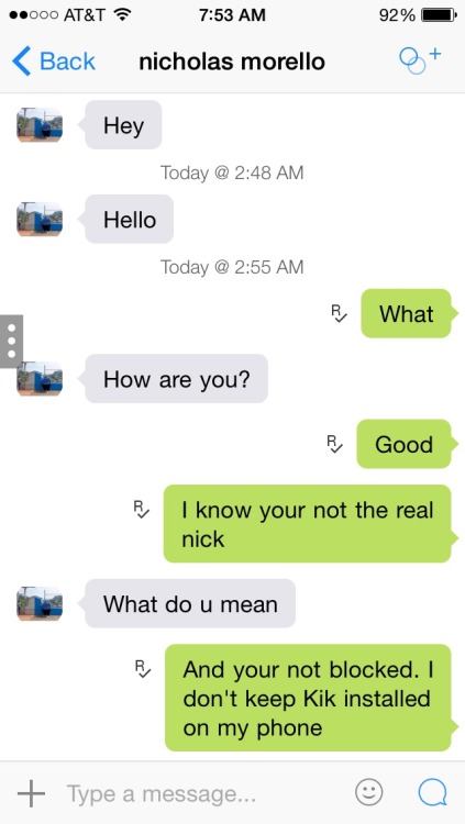 xtubegene:  Iâ€™m posting this because I donâ€™t understand why guys feel the need to make bogus profiles and pretend to be someone else just to talk to me.  As you see here someone is using Nickâ€™s aka KingGlutton aka HopeforHopeaNick name and trying