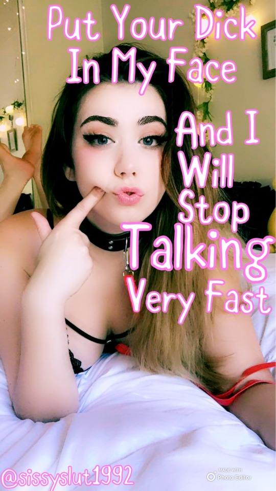sissyslut1992:Less talky more sucky sissy 🎀