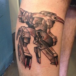 fuckyeahtattoos:  Metal Gear Rex from a video game called Metal
