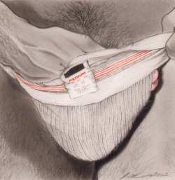 “Package” by Robert W. Richards 2002, graphite &