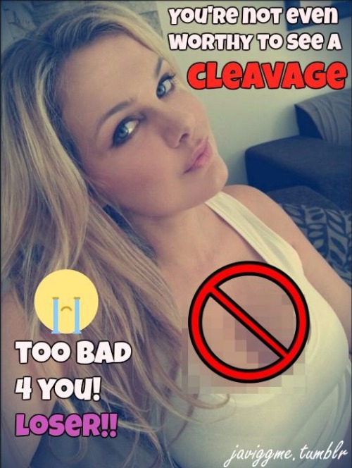 javiggme:  Reblog if you do not even look at the cleavage of the girls anymore…
