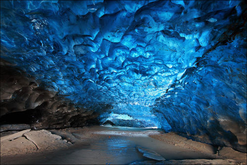 blondebrainpower:  Crystal Ice Cave - SvÃ­nafellsjÃ¶kull