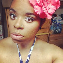 Today’s #makeup look #blue #eyeliner #dots #naturalhair #accessories