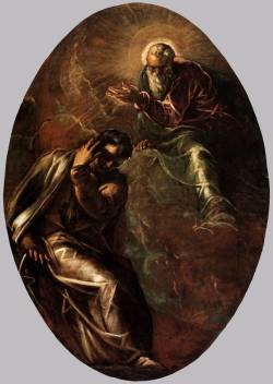 artist-tintoretto: The Eternal Father Appears to Moses, 1577,