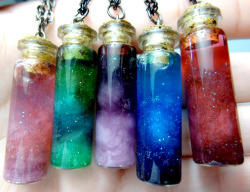 reyairia:  Mini Nebula Necklaces [etsy] 