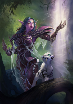 lunargoddessrising:  Tyrande Whisperwind by Nightblue-art on