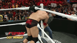 Barrett Booty bend over and tied up on the turnbuckle
