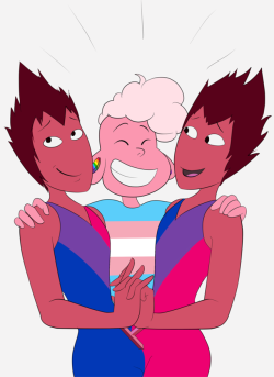 PRIDE PALS!!!While I usually headcanon most of the gems as lesbians,