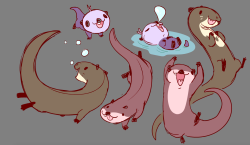 fangsayomi:  itsgrindtime:  otters, yeen, and blobthings, oh