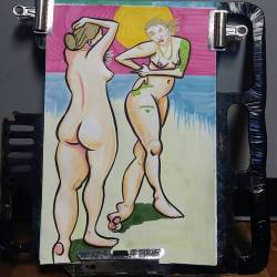 Went into some recent figure drawings with some color.    #art