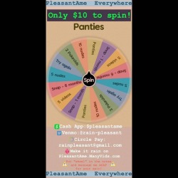 sortofunpleasant:  Spin the wheel! Message me once you’ve sent