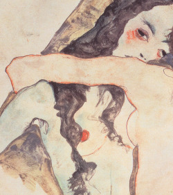 detailsofpaintings:  Egon Schiele, Zwei sich umarmende Frauen