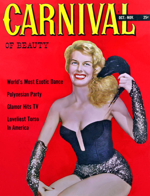 Syra Marty          (aka. Magdalena Frick)Featured on the Oct./Nov. (Vol.1 - No.1) cover of ‘CARNIVAL Of Beauty’ magazine; published in 1950..