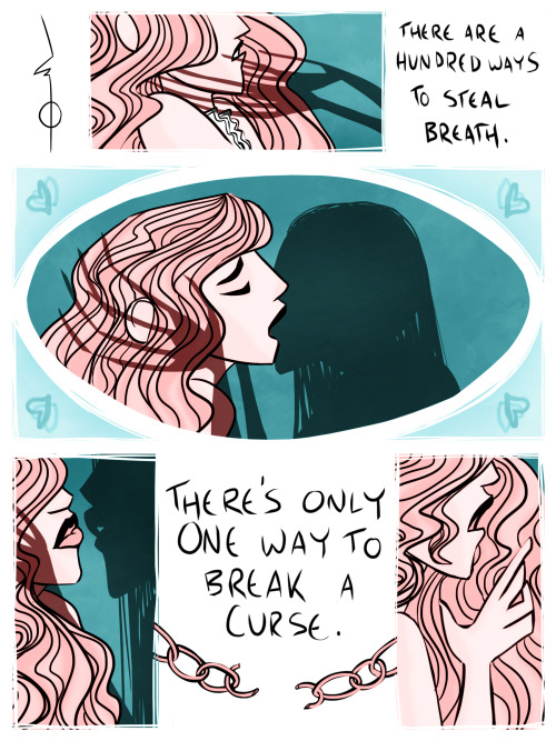 charminglyantiquated: a little comic about kisses and curses. happy halloween! 