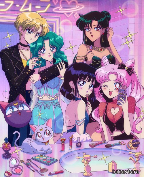 hanavbara:  girls night out pt 2. 💖💄🌙 #SailorMoon 