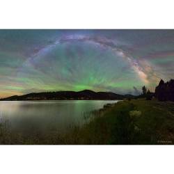 An Airglow Fan from Lake to Sky #nasa #apod #airglow #greenglow